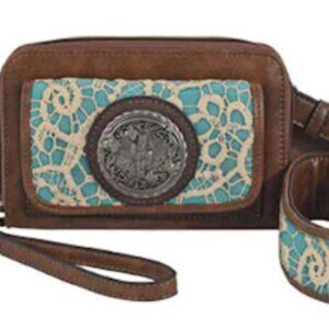 Justin's Lace Overlay Wallet Bag